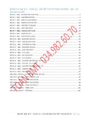 Bộ đề thi học kỳ II môn Toán Lớp 10 (Có lời giải chi tiết)